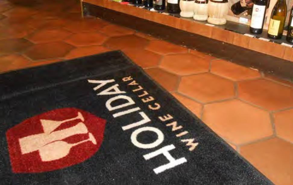 Holiday Wine Cellar floor graphics